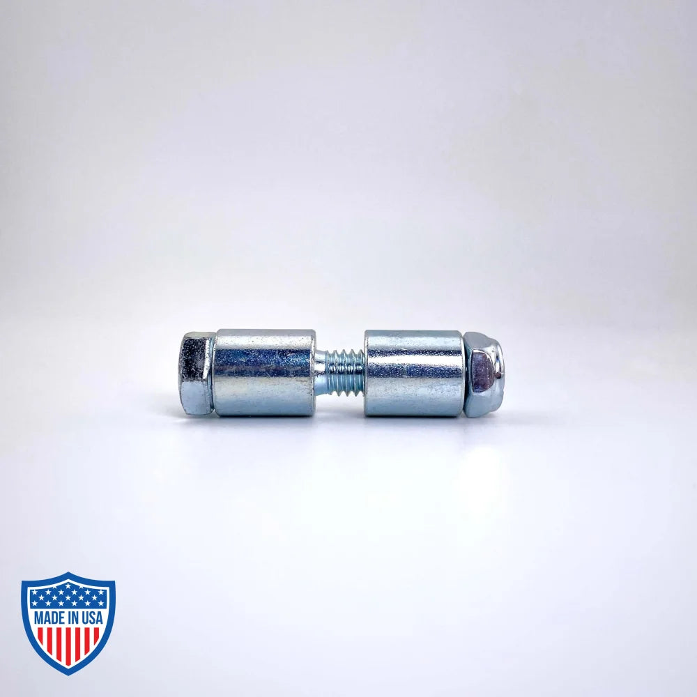 Curtain track end stop for film grip rigging prevents backdrops from falling off the end of a track.