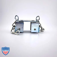 Curtain Track Master Carrier with swivel hooks and chains for film grip rigging to prevent backdrop damage.