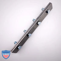 Curtain Track Splice for 140 or 300 series with hardware for film grip rigging.