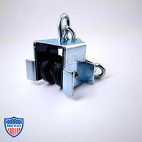 Curtain Track Carrier H&H with Delrin wheels for 140 or 300 series track, ideal for film grip rigging and backdrop adjustments.