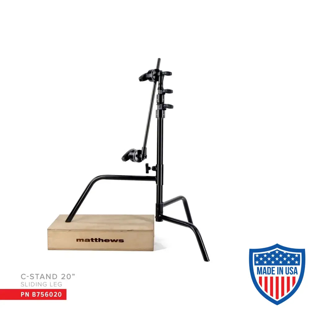 Matthews 20’’ C-Stand With Sliding Leg Base Grip Head & Arm Black