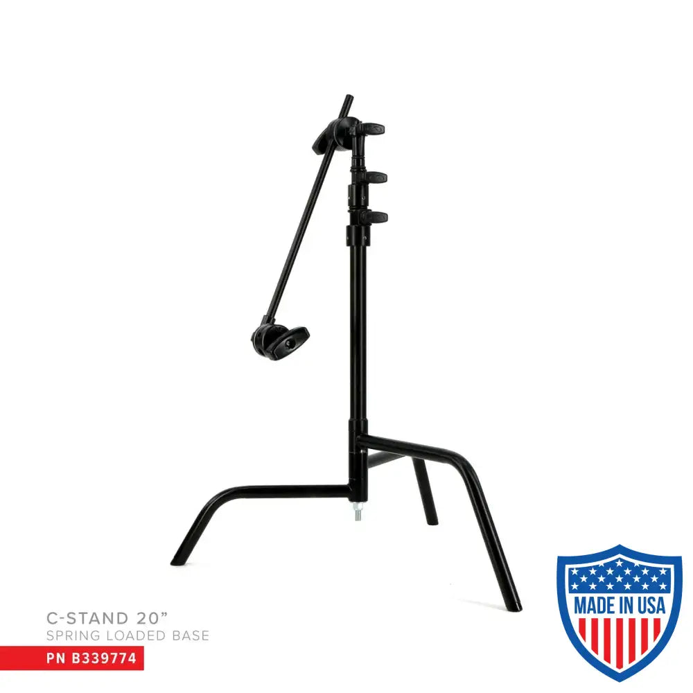 Matthews 20’’ C-Stand With Spring Loaded Base Grip Head & Arm Black