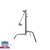 Matthews 20’’ C-Stand With Spring Loaded Base Grip Head & Arm Silver