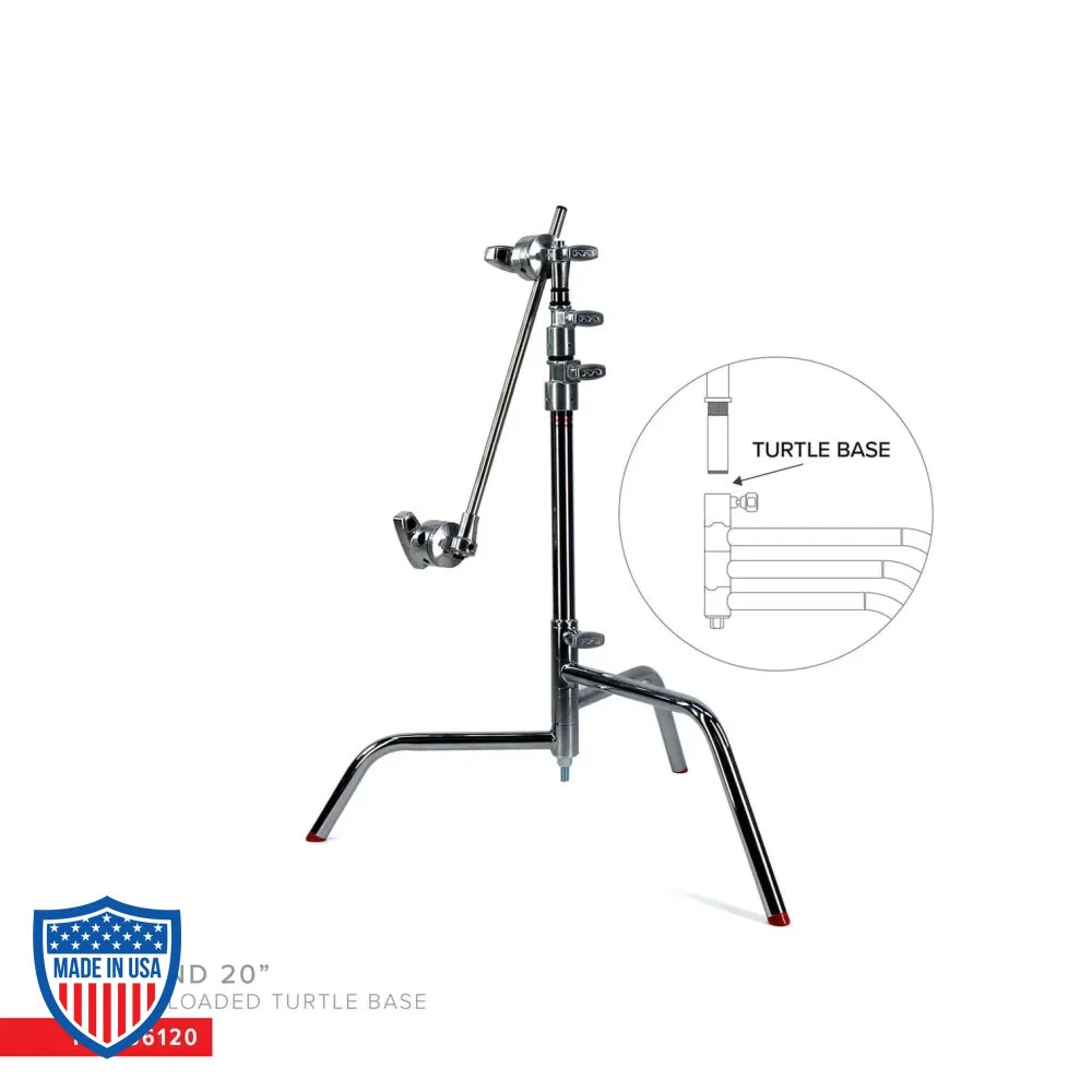 Matthews 20’’ C + Stand With Turtle Base Grip Head & Arm Silver