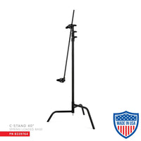 Matthews 40’’ C-Stand With Spring Loaded Base Grip Head & Arm Black