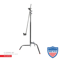 Matthews 40’’ C-Stand With Spring Loaded Base Grip Head & Arm Silver