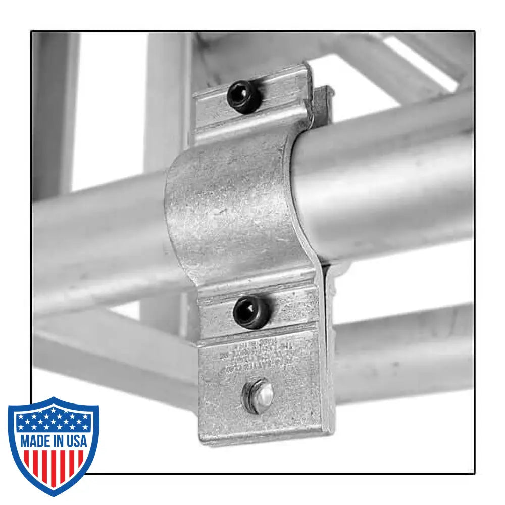 Mega-Batten Clamp securing 1-1/2" pipe for film rigging and grip applications