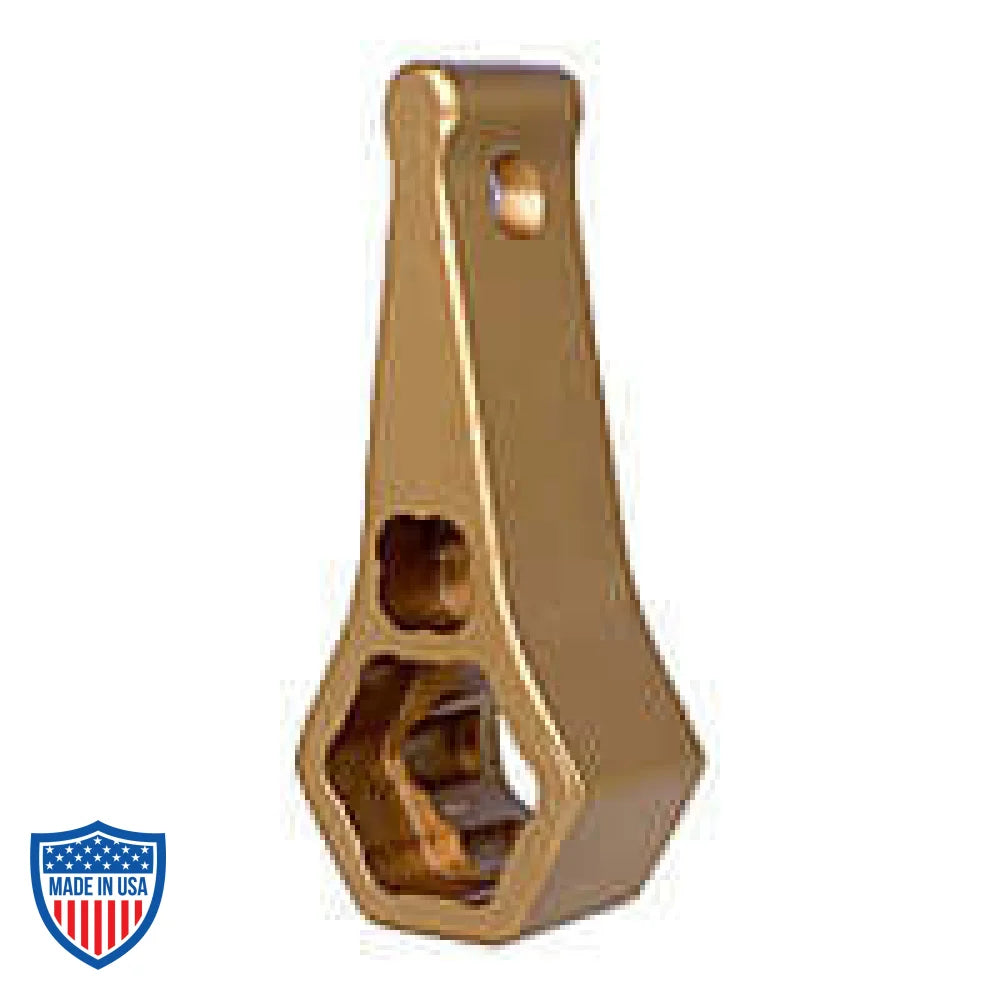 Mega-Combo Wrench (MCM) for film grip and rigging, keychain-sized tool for 1/2" and 5/16" hex head bolts, dimensions 2-3/4" x 1" x 3/4"