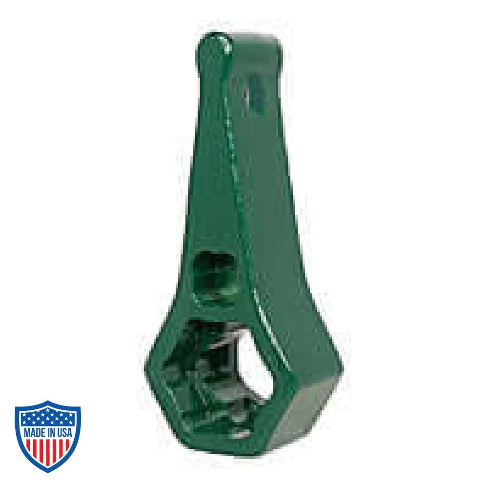 Mega-Combo Wrench (MCM) in green for film grip rigging. Fits keychain and 1/2" and 5/16" bolts. Compact size 2-3/4" by 1" by 3/4".