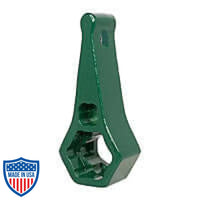 Mega-Combo Wrench (MCM) in green for film grip rigging. Fits keychain and 1/2" and 5/16" bolts. Compact size 2-3/4" by 1" by 3/4".