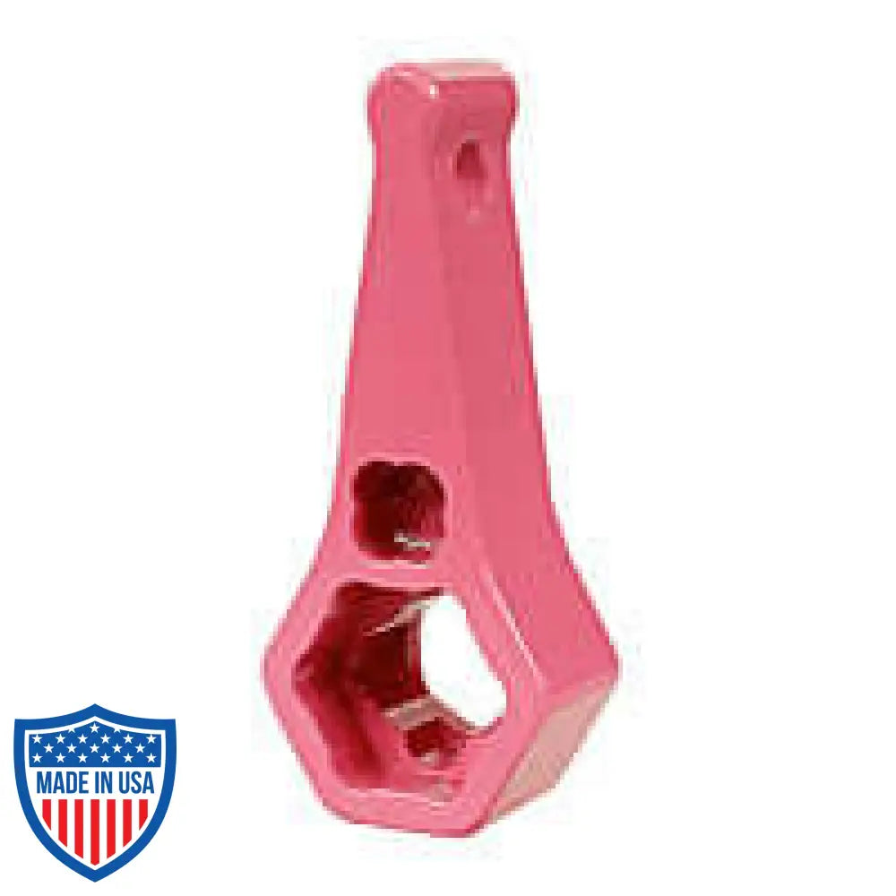 Mega-Combo Wrench (MCM) in pink, handy pocket tool for film rigging, fits keychain, adjusts 1/2" and 5/16" hex and square head bolts.