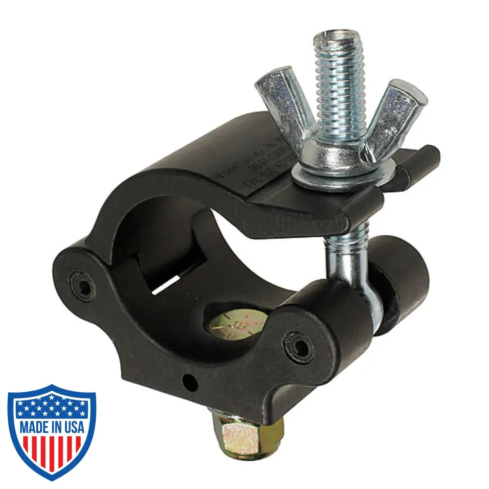 Durable Mega-Coupler with solid wing nut tabs for film grip and rigging applications. Secure fastening for 1.66" OD to 2" OD truss tubes.