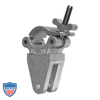 Mega-Coupler with Clevis attachment for film rigging and grip, CNC machined from 6061T-6 aluminum with 3/8" cross bolt hole for attachments
