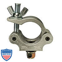 Mega-Coupler with flat head bolt and heavy duty wing nut for film grip and rigging applications.