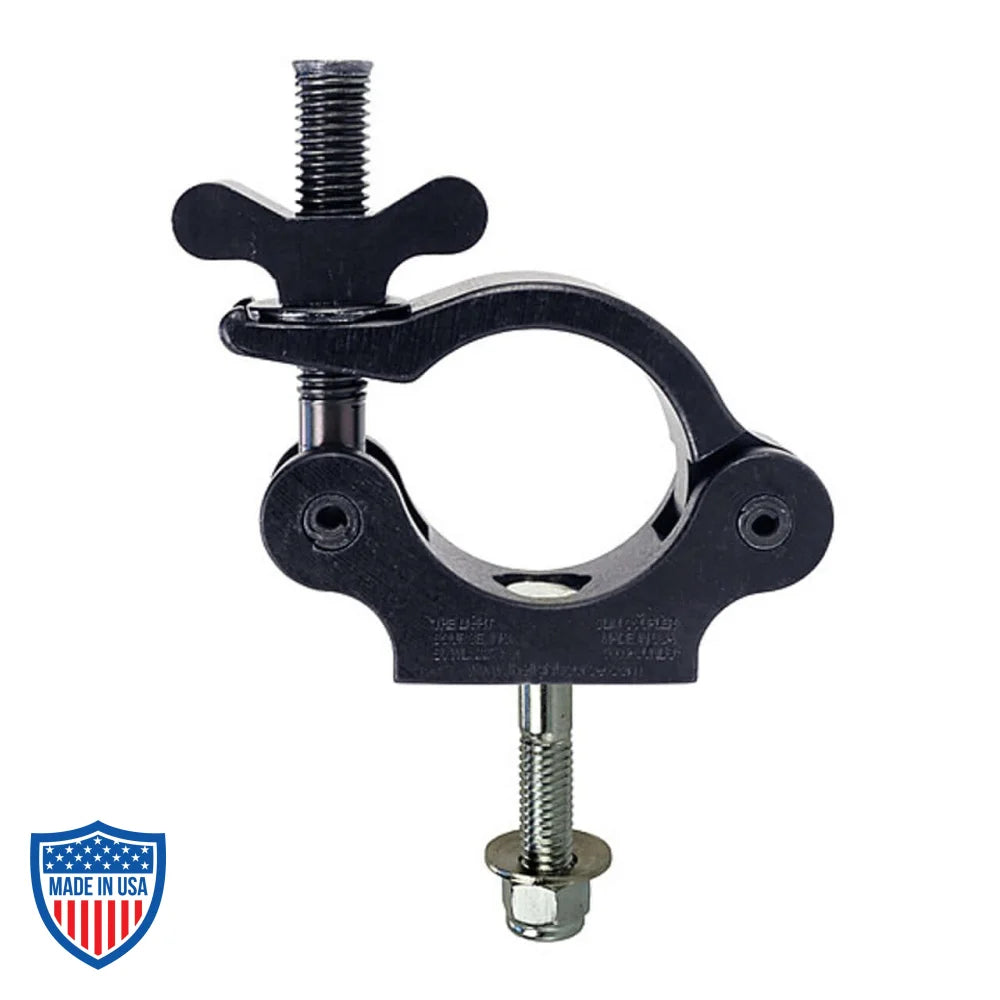 Mega-Slim Coupler for film grip rigging applications, featuring a wide wing nut and hex pocket for 3/8" bolt, ideal for smaller light fixtures.