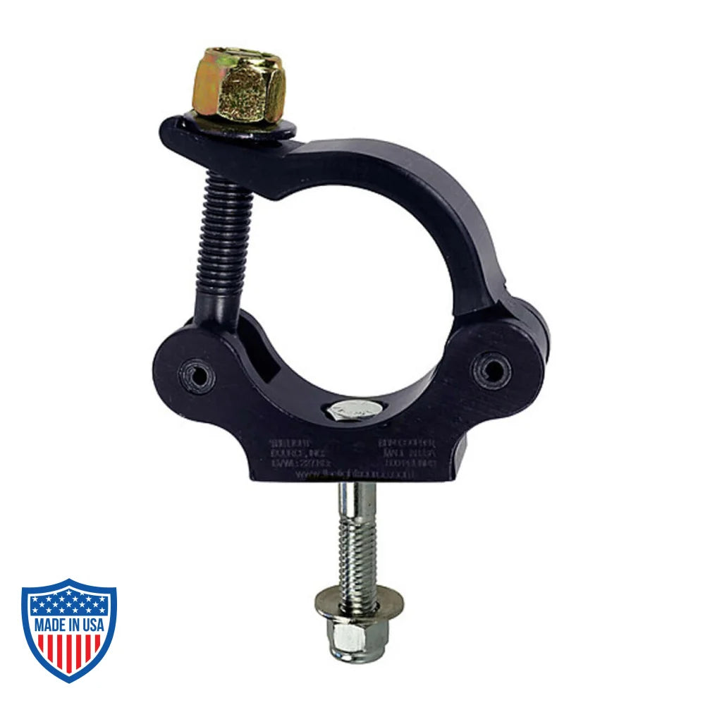 Mega-Slim Coupler for film grip rigging, lightweight and low profile for smaller light fixtures, easy fastening wing nut and hex pocket bolt.