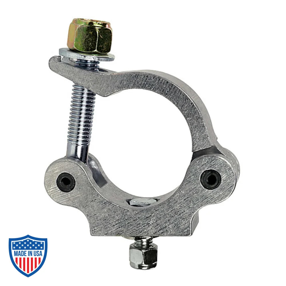 Mega-Slim Coupler for film grip rigging, lightweight and low profile design for smaller light fixtures, easy fastening with wide wing nut.