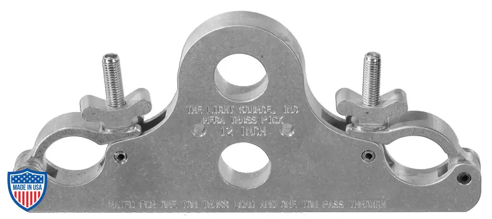 Mega Truss Pick for film grip and rigging, top and bottom rigging holes, lightweight, can suspend up to one ton of truss load.