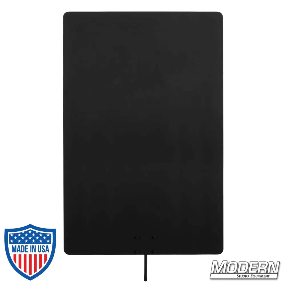 Powder-coated black aluminum sheet with frame, ideal for film grip and rigging applications.