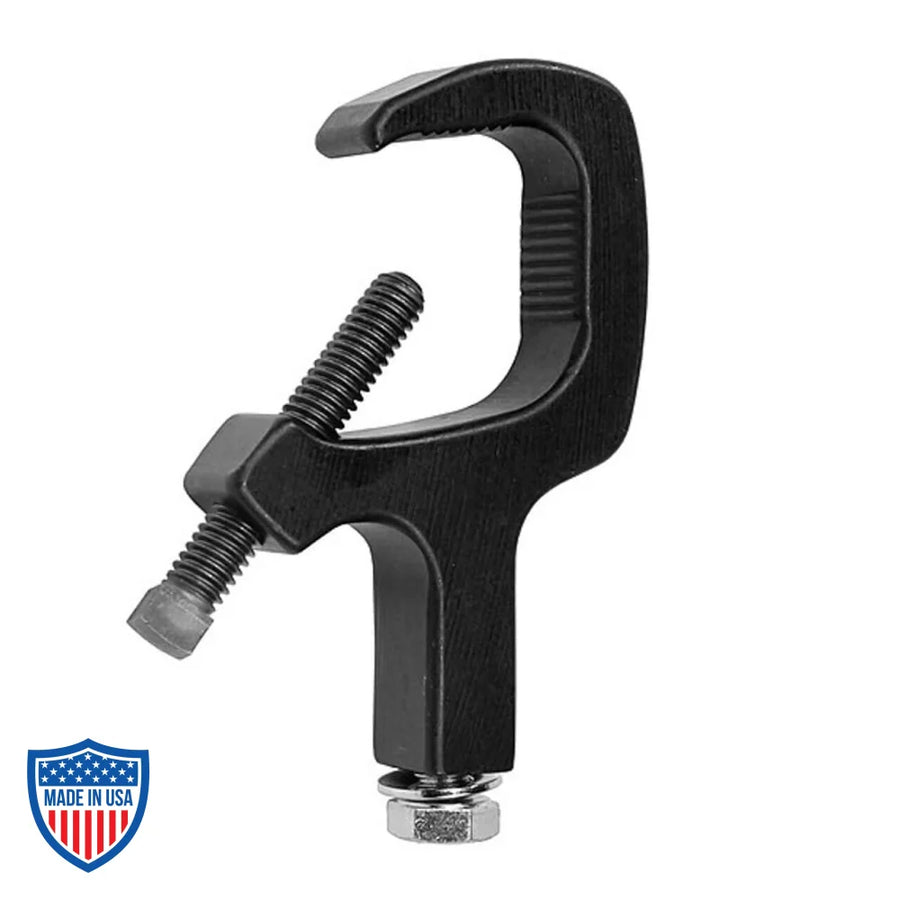 Micro-Clamp for miniature fixtures and film rigging, made from high tensile aircraft aluminum with spring-loaded pan adjustment.