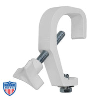 Mini-Clamp for PAR 38 and Pin Spots made from aircraft-grade aluminum, fits 3/4" to 2" tubing, ideal for film grip and rigging.