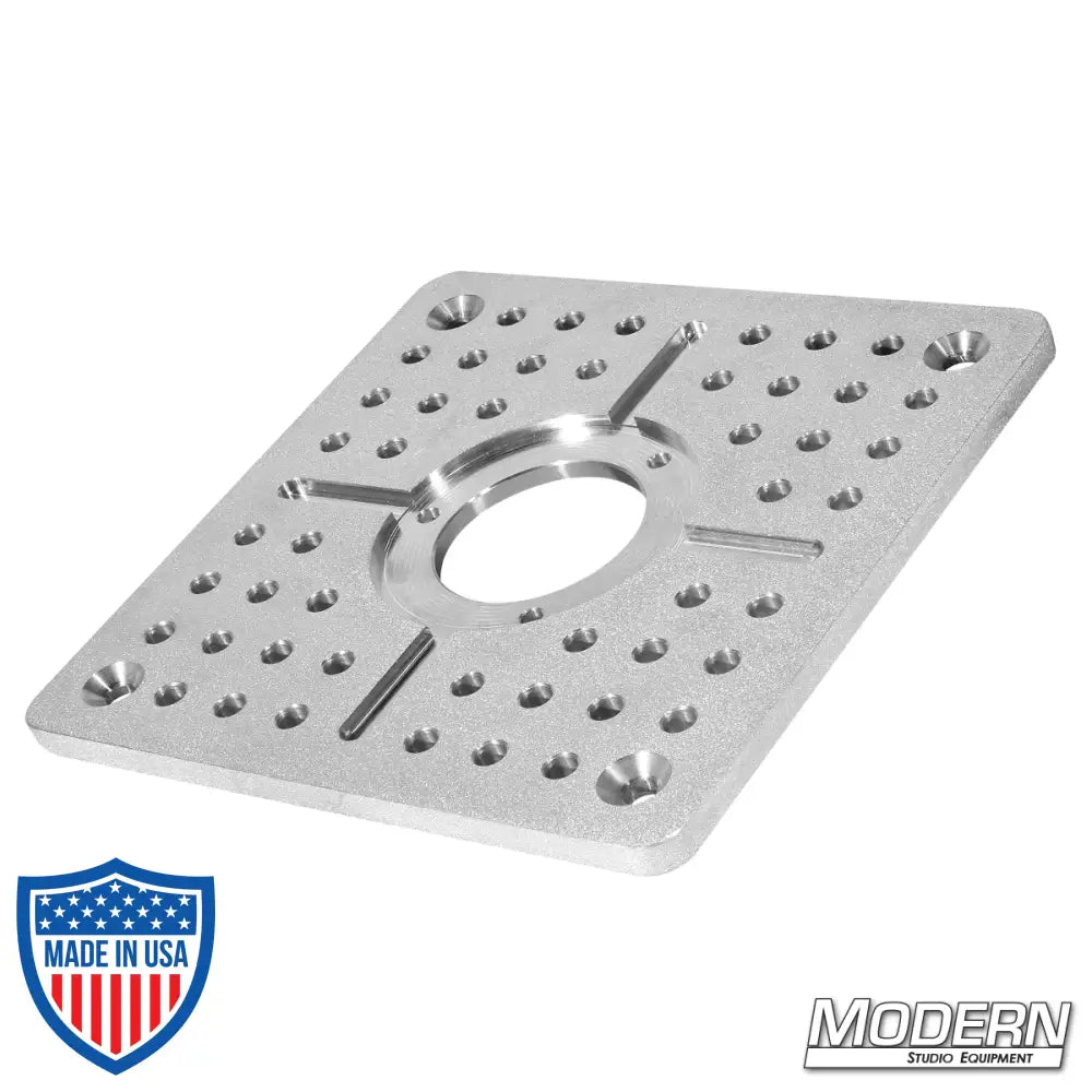 Mitchell Cheese Plate 10-inch x 10-inch x 1/2-inch 6061 aluminum for film grip and rigging solutions.