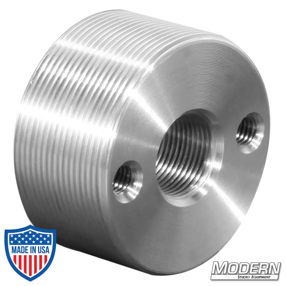 Mitchell thread - industry standard aluminum product for film grip and rigging with a 1" center hole to use with Chapman 1" bolt.