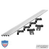 Complete 1" square aluminum tube 8' x 8' frame with corners and sliding ears for film grip rigging