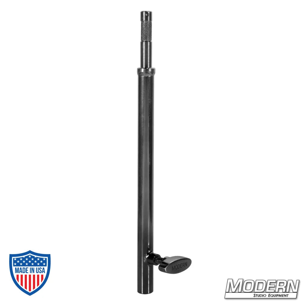 12" Baby Stand Extension - Black Zinc for film grip rigging, adding extra height to light stands and baby pins.