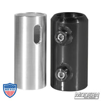 Telescoping wall spreader 2 piece kit for 1-1/4" Speed-Rail, black zinc for film grip rigging.