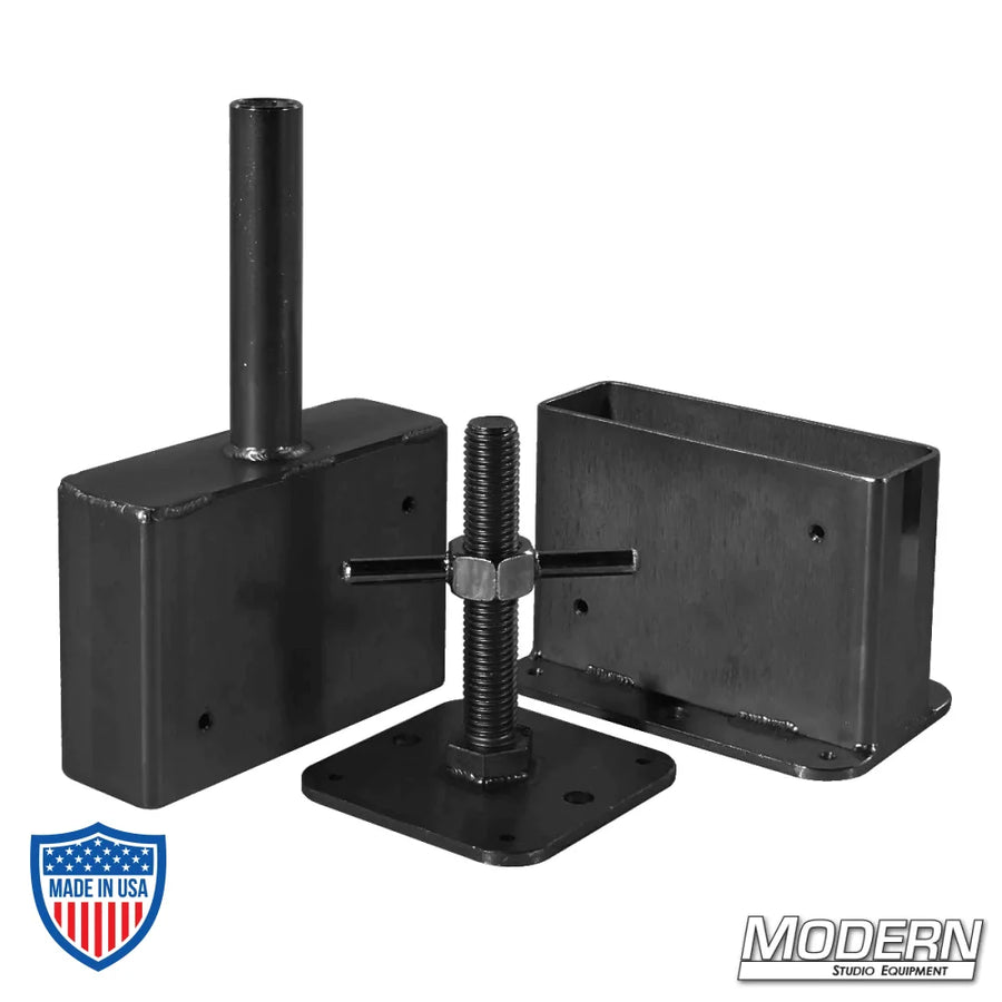 2" x 6" Wall Spreader - Black Zinc, 3 piece kit for film grip and rigging.