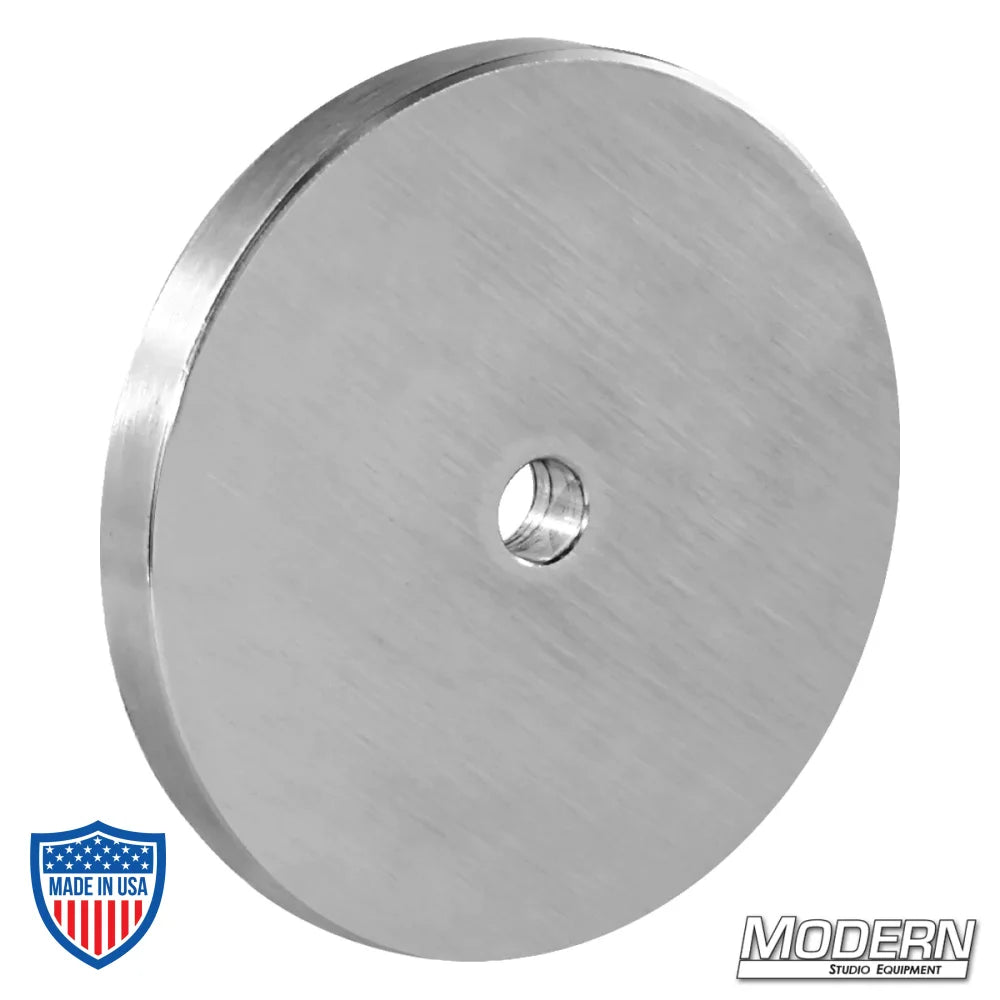 3-1/2" aluminum washer with 3/8" hole, 1/2" thick, ideal for film grip and rigging.