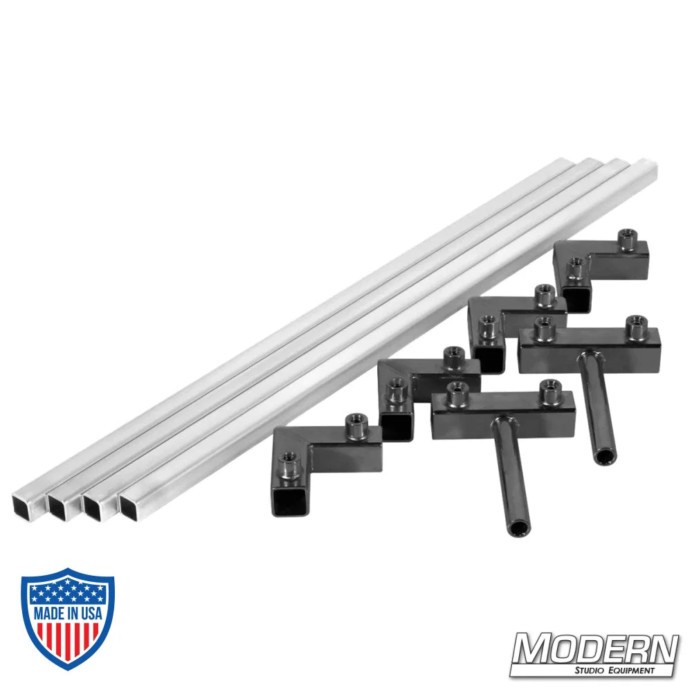 3/4" square aluminum tube 6' x 6' frame with corners and sliding pins for film grip and rigging by Modern Studio Equipment