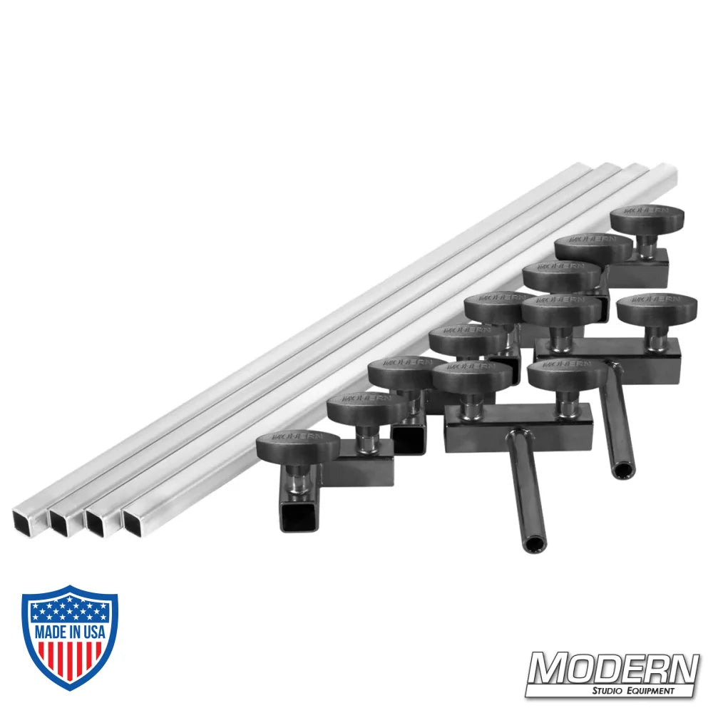 3/4" square aluminum tubes and T-handles for film grip rigging by Modern Studio Equipment
