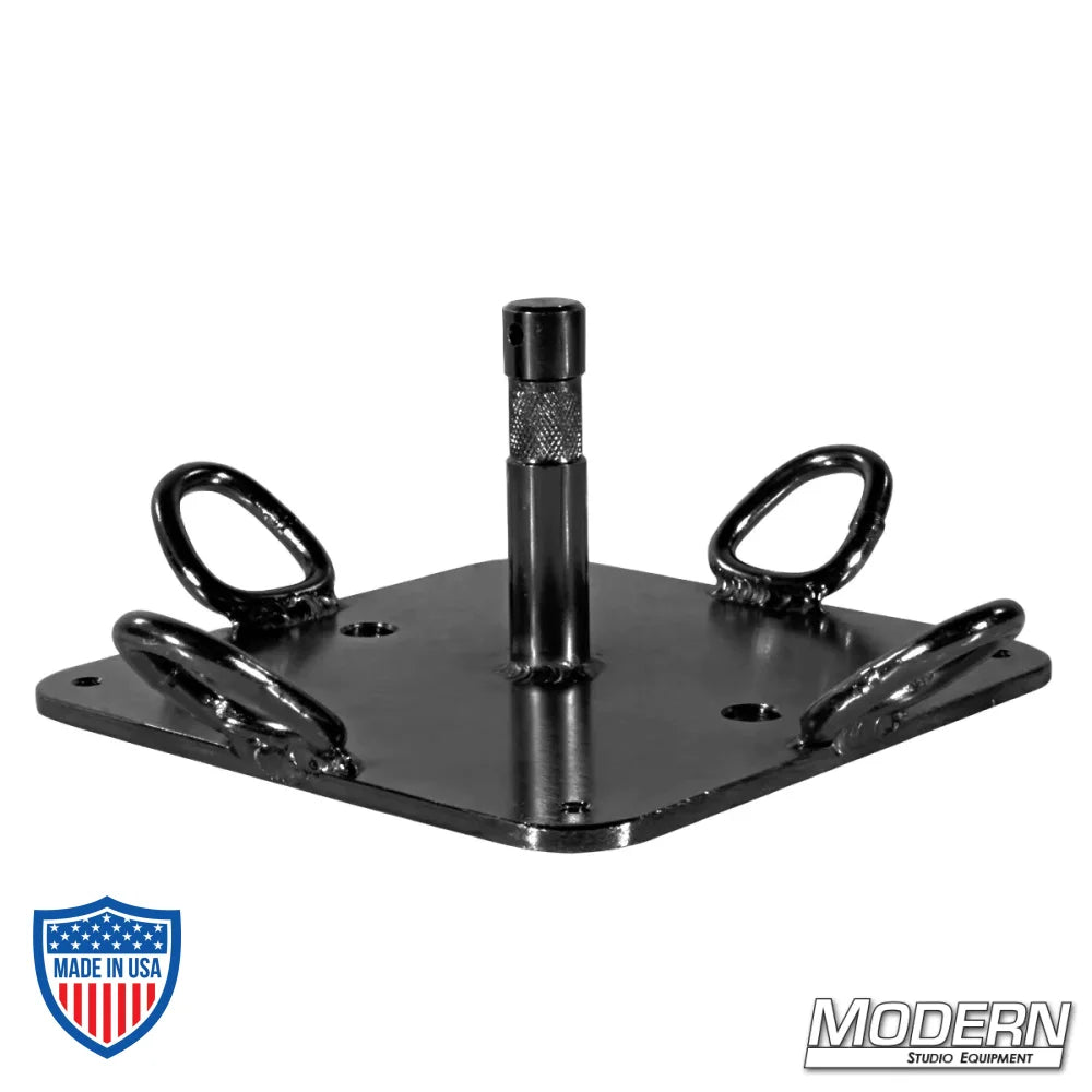 3" Baby Nail On Plate With D-Rings - Black Zinc