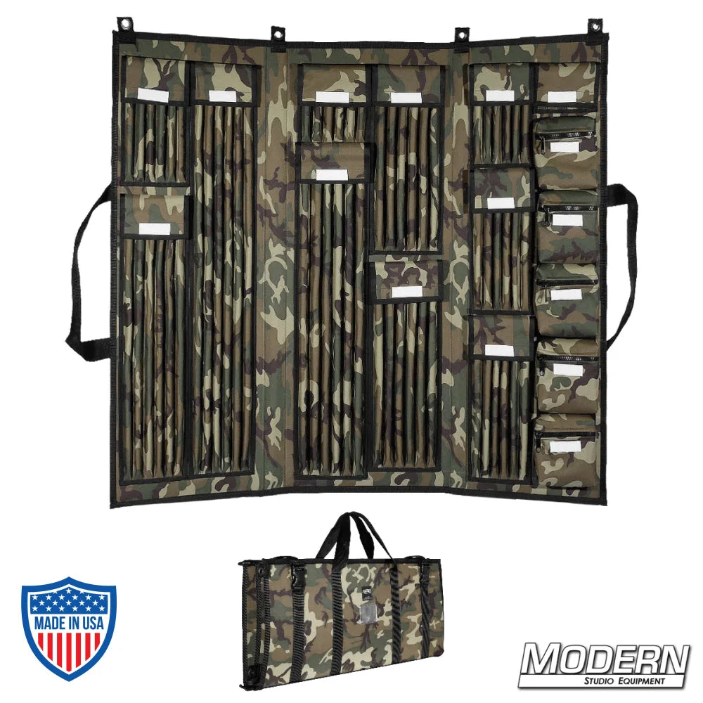Camo 3 Fold Deluxe 5/8" Rod Bag for film grip and rigging equipment