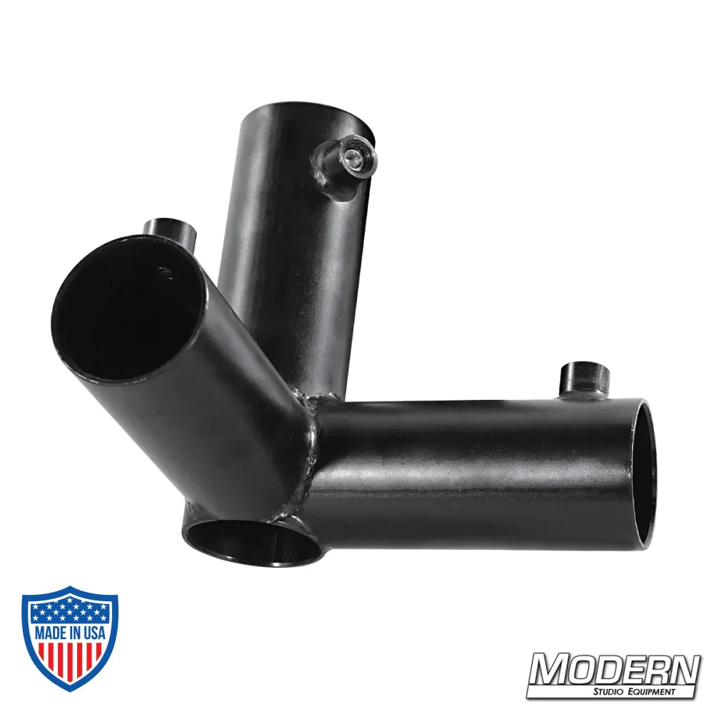 3-Way Pass Through Corner for 1-1/2" Speed-Rail® - Black Zinc with Set Screws for film grip rigging to connect three aluminum pieces securely