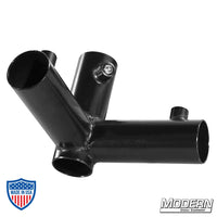 3-Way Pass Through Corner for 1" Speed-Rail® - Black Zinc with Set Screws for film grip and rigging.