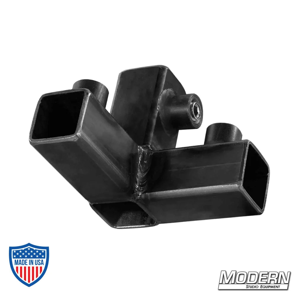 3-Way Pass Through Corner For 3/4" Square Tube - Black Zinc