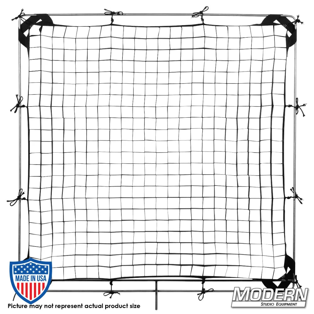 30° fabric egg crate with webbing, grommets, ties, and elastic corners, ideal for film grip rigging, shown without the frame.