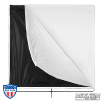 36" x 36" Ultrabounce® Floppy with stainless steel frame for film grip and rigging. Black side creates negative fill.