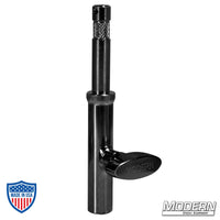 4" Baby Stand Extension in Black Zinc for film lighting and grip rigging by Modern Studio Equipment.
