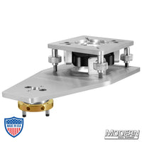 4-Way Mitchell Camera Leveling Offset Arm made from 6061 aluminum for film grip and rigging.