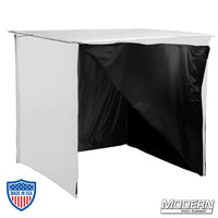 40" x 40" 4-Sided Ultrabounce® floppy for film grip rigging with opaque white soft bounce and black negative fill, attached to C-Stands.