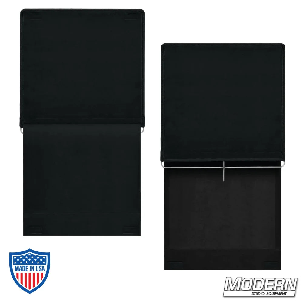40" x 40" Black Ripstop Floppy with stainless steel frame, opens to 40 x 80"es, ideal for film grip and rigging.
