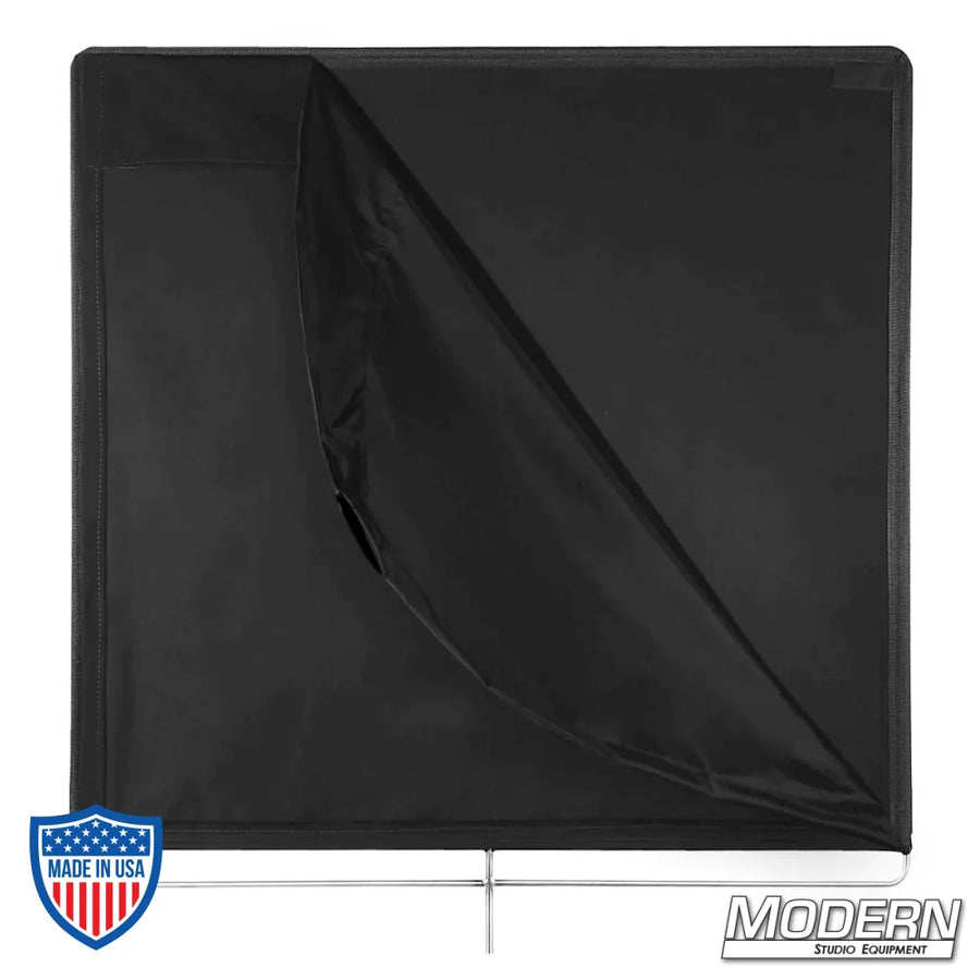 40" x 40" black underwater floppy with stainless steel frame for film grip and rigging, expands to 40"es x 80"es.
