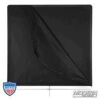 40" x 40" stainless steel frame covered with 16 oz. Commando cloth, opens to 40" x 80" for film grip rigging.