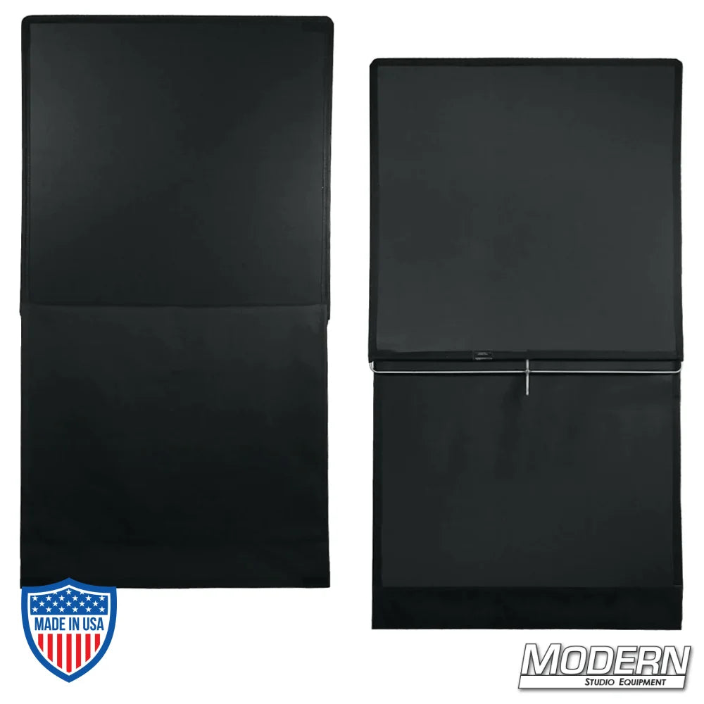 48" x 48" black underwater floppy with stainless steel frame opened to 48" x 96", ideal for film grip and rigging.