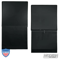 48" x 48" black underwater floppy with stainless steel frame opened to 48" x 96", ideal for film grip and rigging.