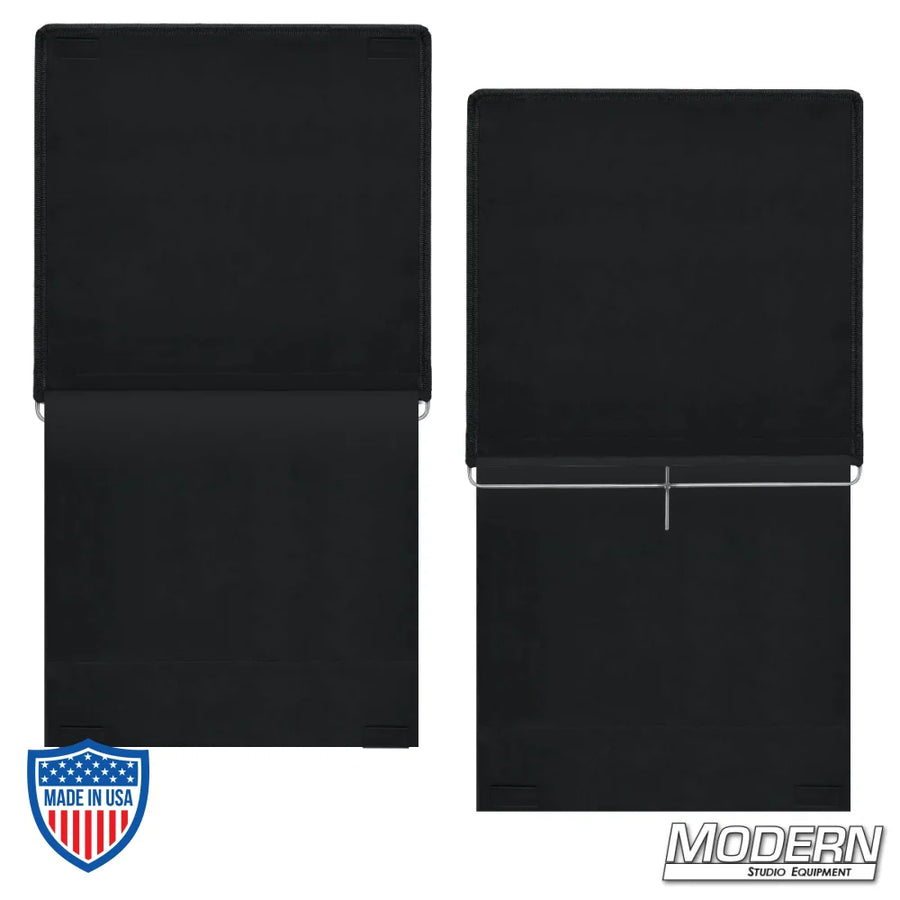 48" x 48" Commando Floppy, stainless steel frame covered with 16 oz. Commando cloth, opens to 48" x 96" for film grip rigging.
